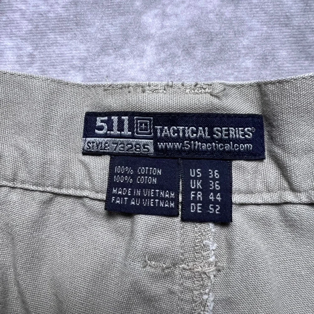 5.11 Tactical Cargo Shorts Mens 36 Khaki Tan Cotton Canvas Utility Work 73285
